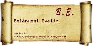 Belényesi Evelin névjegykártya