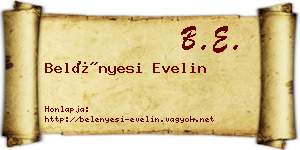 Belényesi Evelin névjegykártya